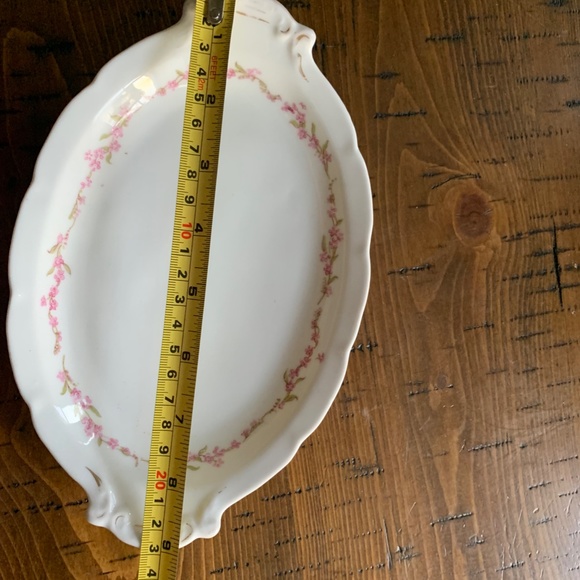 Vienna Austria Oval China Serving Platter Pink Floral Pattern 9" x 6" Oval - Picture 9 of 9